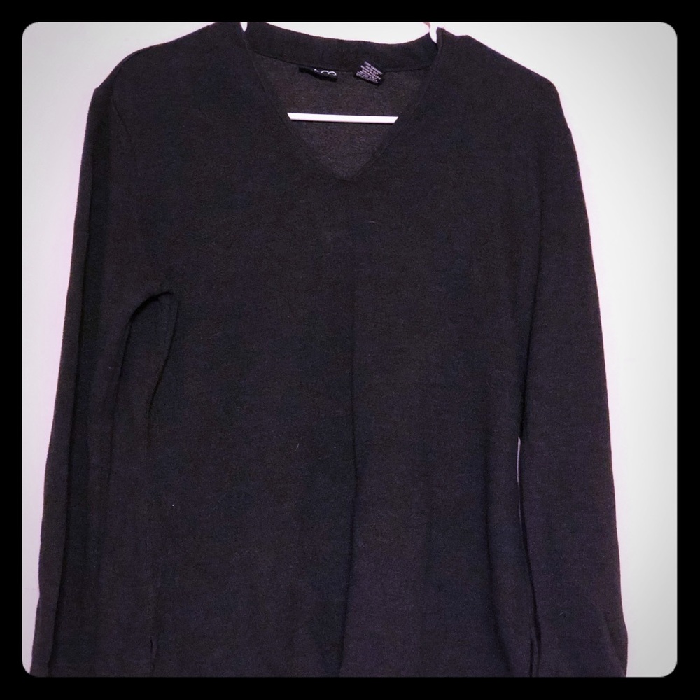 NY&CO CASHMERE LONG SLEEVE V NECK SHIRT